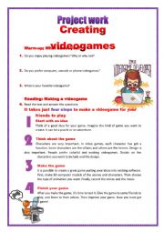 English Worksheet: Project Work: Creating a videogame