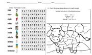 English Worksheet: Puzzle and paint