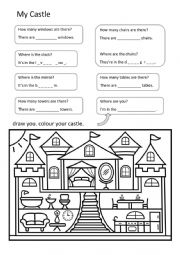 English Worksheet: There is, There are - My castle