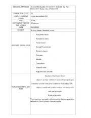 English Worksheet: Lesson plan