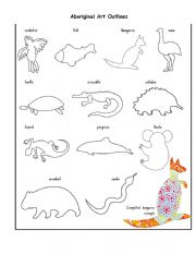 English worksheet: Aboriginal Art Outlines