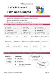 English Worksheet: Film & Cinema Lesson