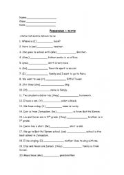 English Worksheet: Possesives