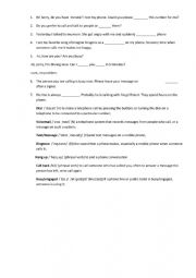 English Worksheet: phone  vocabulary