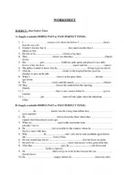 Past perfect and simple past worksheet