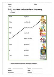 English Worksheet: Daily Routines and Adverbs of Frequency