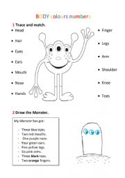 English Worksheet: Body parts