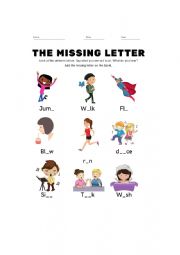 English Worksheet: Sing movie, Action words and Animals missing letters