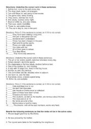 Class IX Grammar worksheet