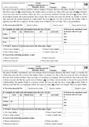 English Worksheet: My family