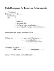 English Worksheet: Inventions Language