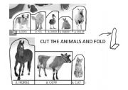 English Worksheet: animals to cut