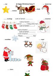 English Worksheet: A Happy Christmas Song