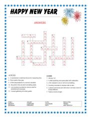 English Worksheet: new year puzzle