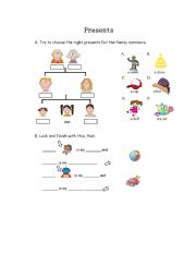 English Worksheet: Presents