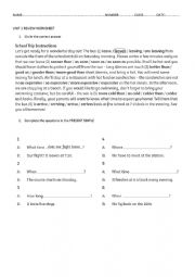 English Worksheet: Unit 1 review