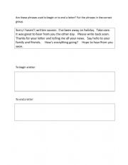 English Worksheet: writing a letter to a friend 