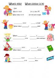 English Worksheet: What�s this - What colour