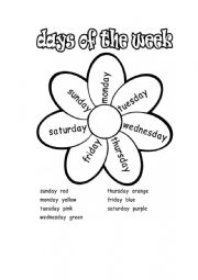 English Worksheet: days of the week 