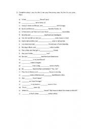 English Worksheet: Subject Pronouns and Possessive Adjectives