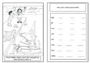 English Worksheet: Describe the picture activity mini book