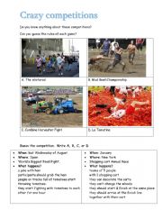 English worksheet: crazy competitions