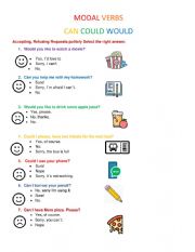 English Worksheet: Requests Modal Verbs