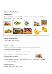 Time for lunch worksheets