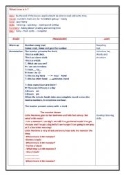 English Worksheet: lesson plan