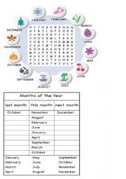 English Worksheet: month of the year
