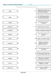 Advanced Adjectives and Adverbs (Match the word with its meaning)