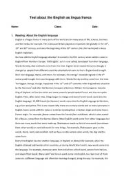 English Worksheet: English as lingua franca