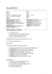 English Worksheet: Quantifyers