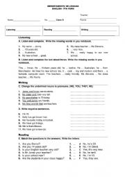 English Worksheet: Personal iformation