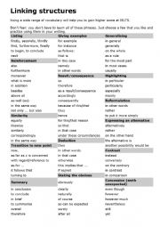 English Worksheet: Linking words