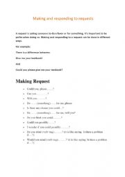 English Worksheet: Making and responding to requests