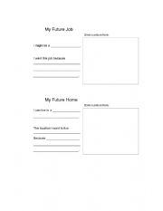 English Worksheet: My Future Life Project - Writing Practice