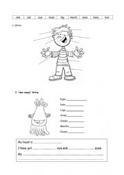 English Worksheet: Parts of the body