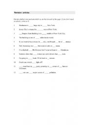 English Worksheet: Articles A and The