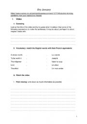 English Worksheet: Dry January