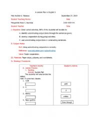 English Worksheet: Conjunctions Lesson