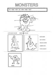 English Worksheet: body parts