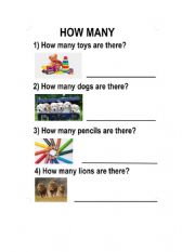 English Worksheet: How Many?