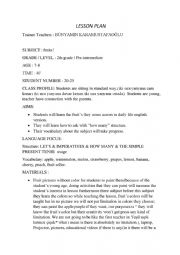 English Worksheet: Vocabulary Lesson Plan