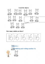 English Worksheet: COUNT THE RABBITS