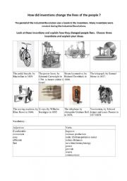 English Worksheet: industrial revolutions: inventions that changed the world 