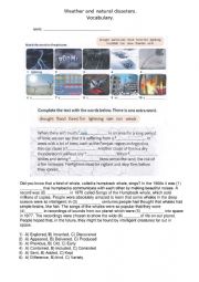 English Worksheet: NATURAL DISASTERS 