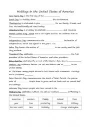 English Worksheet: Bank Holidays