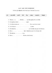 English Worksheet: A-AN exercises