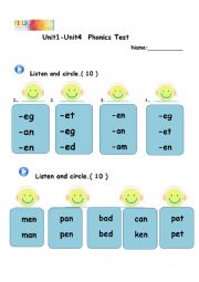 English Worksheet: phonics practice